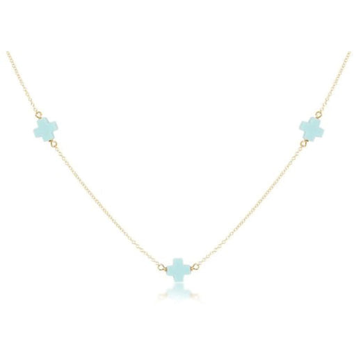 enewton design : 15" Choker Simplicity Gold Chain - Turquoise Cross - enewton design : 15" Choker Simplicity Gold Chain - Turquoise Cross