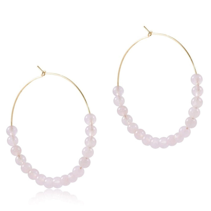 enewton design : Beaded Bliss 1.75" Hoop - 4mm Rose Quartz - enewton design : Beaded Bliss 1.75" Hoop - 4mm Rose Quartz