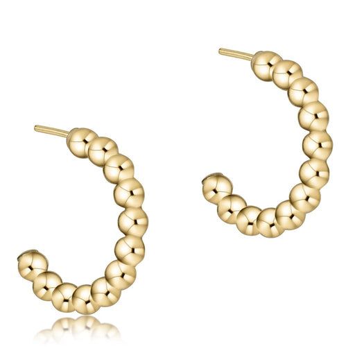 enewton design : Beaded classic 1" post hoop - 3mm gold - enewton design : Beaded classic 1" post hoop - 3mm gold