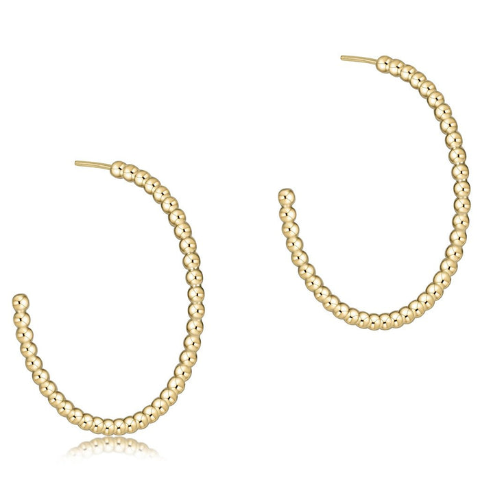 enewton design : Beaded classic 1.25" post hoop - 2mm gold - enewton design : Beaded classic 1.25" post hoop - 2mm gold