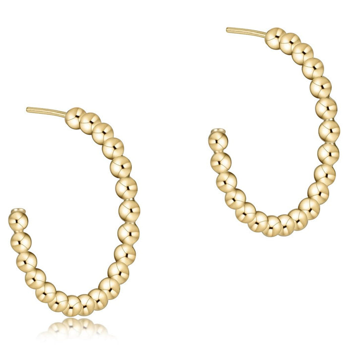 enewton design : Beaded classic 1.25" post hoop - 4mm gold - enewton design : Beaded classic 1.25" post hoop - 4mm gold