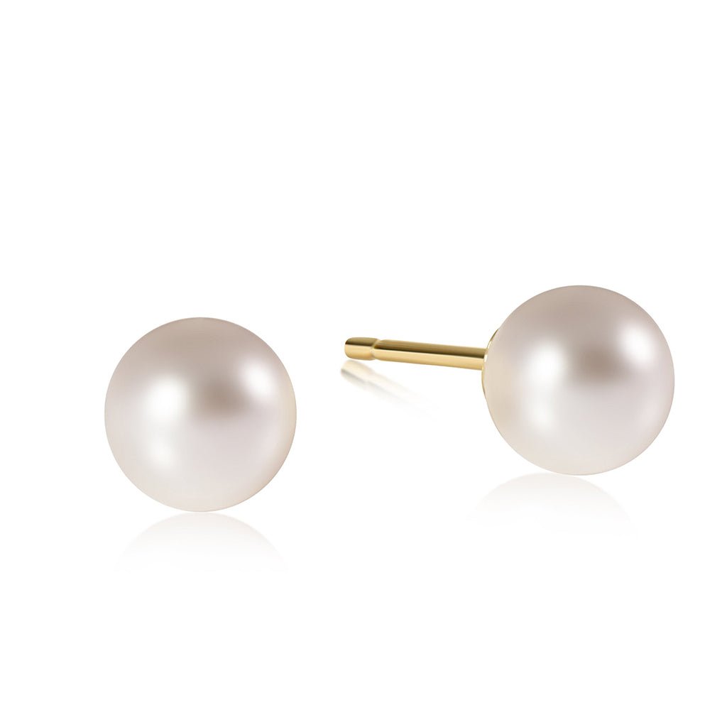 Classic 8mm Ball Drop Stud - Pearl main image 0