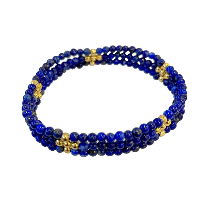 enewton design : Classic Beaded Signature Cross 3 Strand Bracelet - Lapis - enewton design : Classic Beaded Signature Cross 3 Strand Bracelet - Lapis