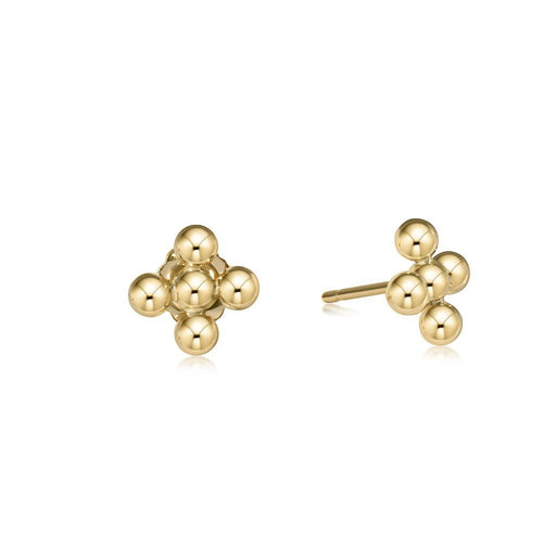 enewton design : Classic Beaded Signature Cross Stud - 3mm Gold - enewton design : Classic Beaded Signature Cross Stud - 3mm Gold