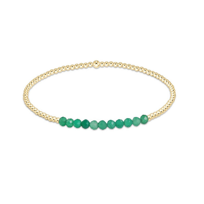 enewton design : Classic gold 2mm bead bracelet - Green Onyx - enewton design : Classic gold 2mm bead bracelet - Green Onyx