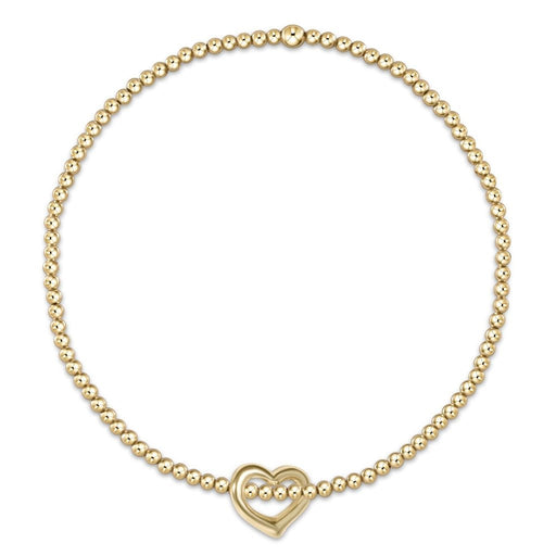 enewton design : Classic gold 2mm bead bracelet - love small gold charm - enewton design : Classic gold 2mm bead bracelet - love small gold charm