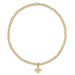 enewton design : Classic gold 2mm bead bracelet - signature cross small gold charm - enewton design : Classic gold 2mm bead bracelet - signature cross small gold charm