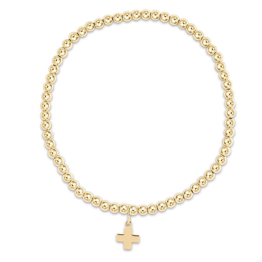enewton design : Classic gold 3mm bead bracelet - signature cross gold charm - enewton design : Classic gold 3mm bead bracelet - signature cross gold charm