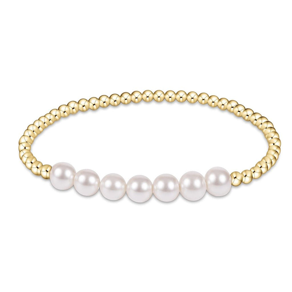 Bliss Bar Pattern Pearl 3mm Bracelet // Enewton