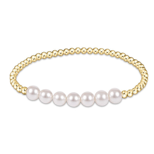 enewton design : Classic gold beaded bliss 3mm bead bracelet - 6mm pearl - enewton design : Classic gold beaded bliss 3mm bead bracelet - 6mm pearl