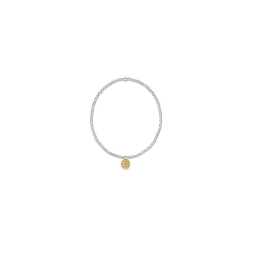 enewton design : Classic Sterling Mixed Metal 2mm Bead Bracelet - Inspire Small Gold Charm - enewton design : Classic Sterling Mixed Metal 2mm Bead Bracelet - Inspire Small Gold Charm