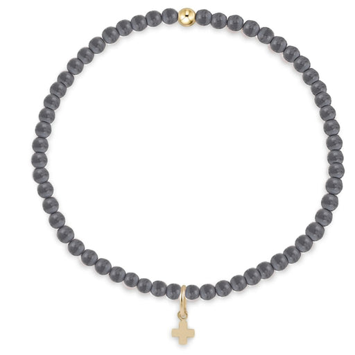 enewton design : Gemstone 3mm Signature Cross Bead Bracelet - Hematite - enewton design : Gemstone 3mm Signature Cross Bead Bracelet - Hematite