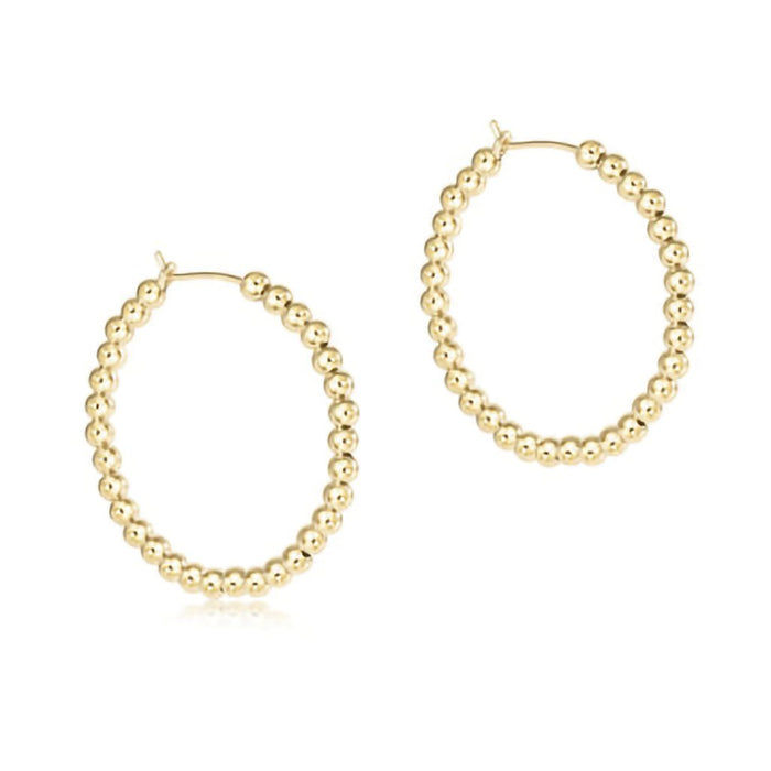 enewton design : Grateful Bliss Beaded 1.25" Hoop Earrings - 2mm Gold - enewton design : Grateful Bliss Beaded 1.25" Hoop Earrings - 2mm Gold