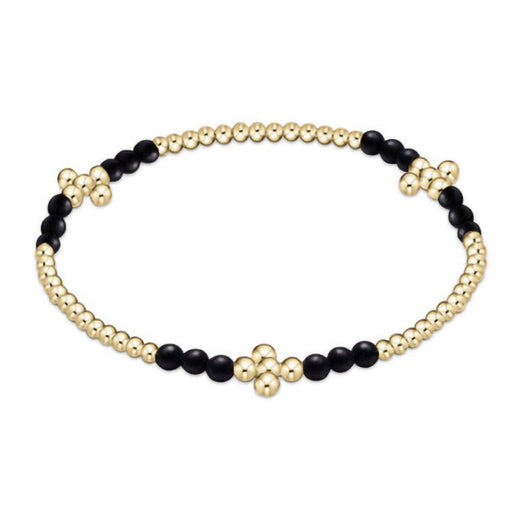 enewton design : Signature Cross Gold Bliss Pattern 2.5mm Bead Bracelet - Matte Onyx - enewton design : Signature Cross Gold Bliss Pattern 2.5mm Bead Bracelet - Matte Onyx