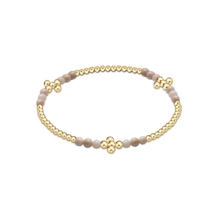 enewton design : Signature Cross Gold Bliss Pattern 2.5mm Bead Bracelet - Riverstone - enewton design : Signature Cross Gold Bliss Pattern 2.5mm Bead Bracelet - Riverstone