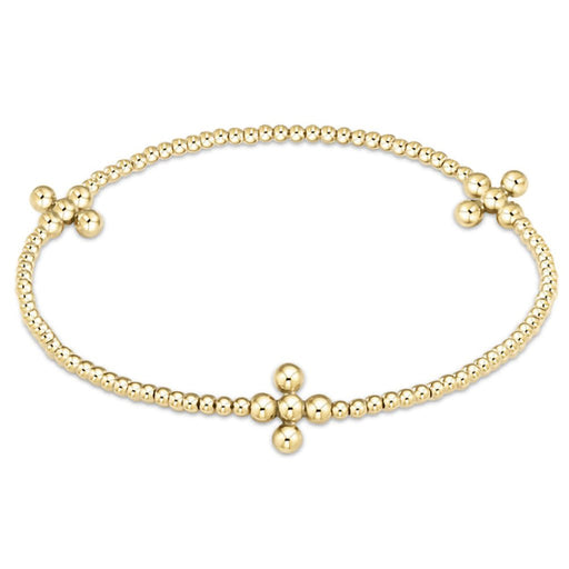 enewton design : Signature Cross Gold Pattern 2mm Bead Bracelet - Gold - enewton design : Signature Cross Gold Pattern 2mm Bead Bracelet - Gold