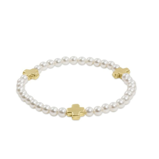 enewton design : Signature Cross Pearl Pattern 4mm Bracelet Gold - enewton design : Signature Cross Pearl Pattern 4mm Bracelet Gold