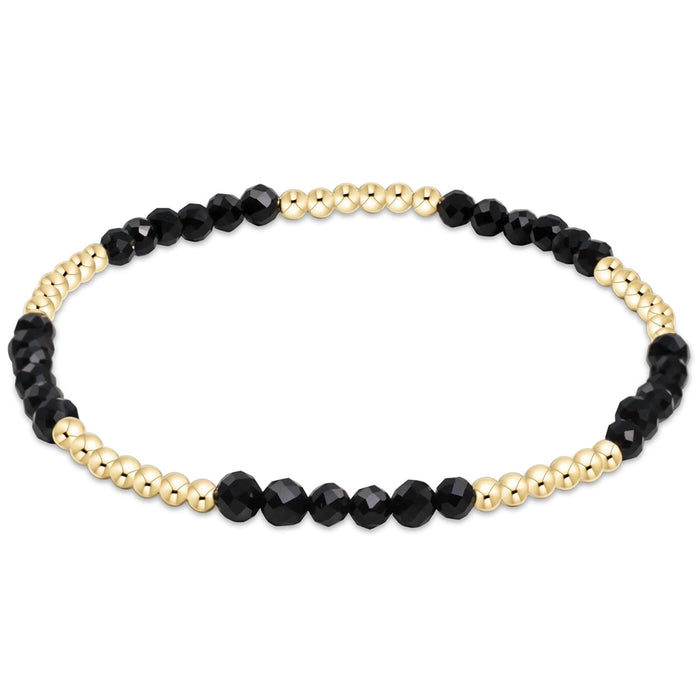 enewton Blissful Pattern Bead Bracelet with 2.5mm faceted onyx and gold-filled beads