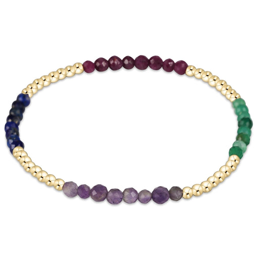 enewton Blissful Pattern Bead Bracelet with 2.5mm multi-color faceted gemstone beads and gold-filled accents in Hot Mess design.