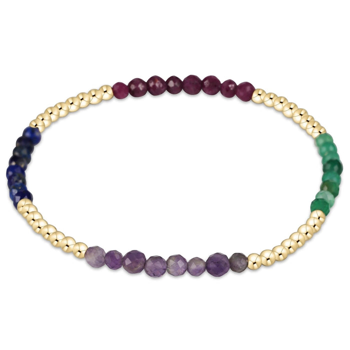 enewton Blissful Pattern Bead Bracelet with 2.5mm multi-color faceted gemstone beads and gold-filled accents in Hot Mess design.