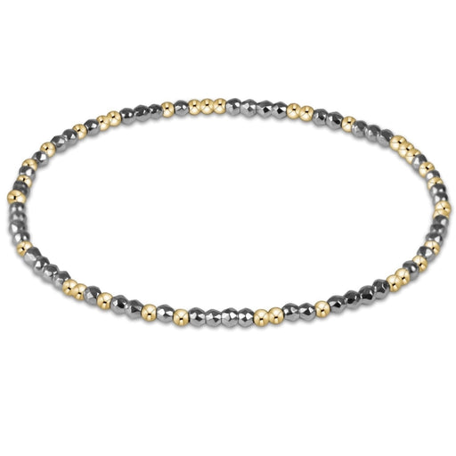 enewton design Hope Unwritten bracelet with silver faceted hematite beads and gold-filled accent beads.
