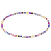 enewton design Hope Unwritten Bracelet in the Too Glam to Give a Jam multicolored beaded pattern with gold accents displayed in a circular shape on a white background.