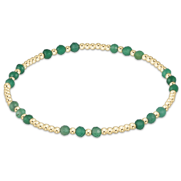 eNewton Joy Pattern Bead Bracelet with 3mm green onyx gemstones and gold-filled beads.