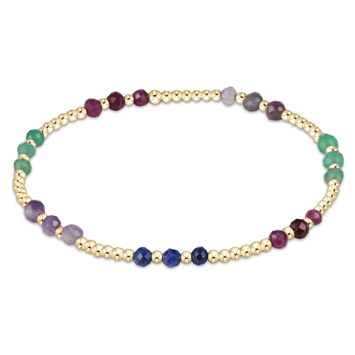 enewton Joy Pattern Bead Bracelet with 3mm multi-color faceted gemstone beads and gold-filled accents in Hot Mess design.