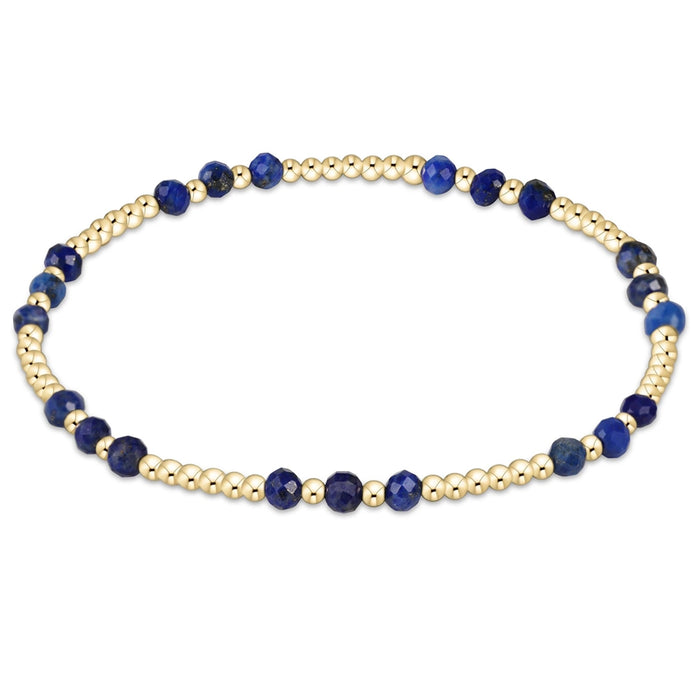 enewton Joy Pattern Bead Bracelet with 3mm lapis gemstones and gold-filled beads.