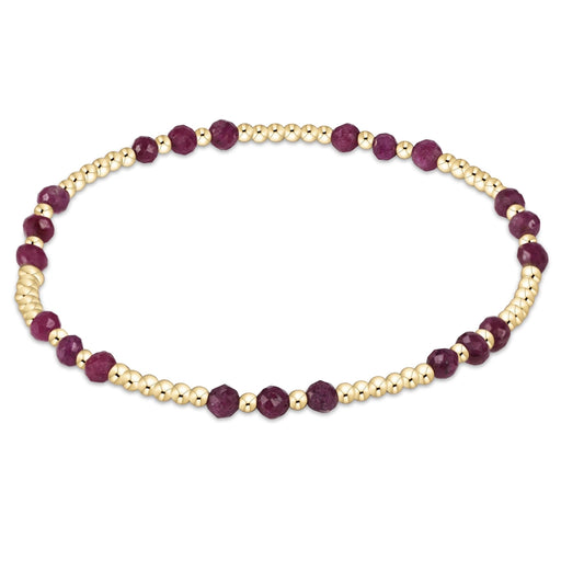 enewton Joy Pattern Bead Bracelet with 3mm Ruby gemstones and gold-filled beads.