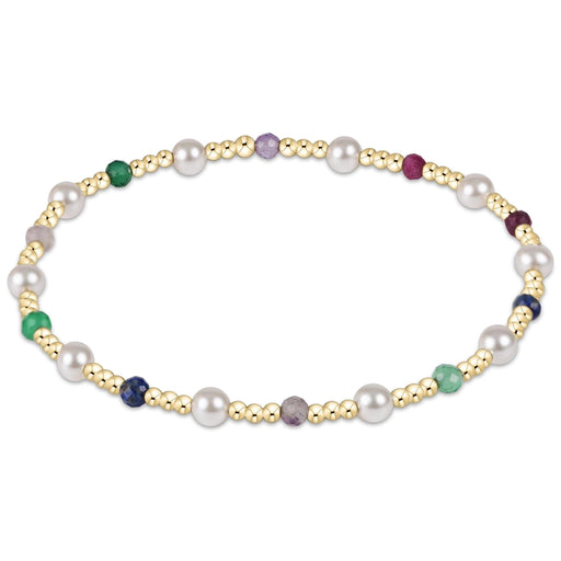 enewton design Pearl Sincerity Pattern Bead Bracelet – 4mm Hot Mess with freshwater pearls, multicolored gemstones and gold-filled beads.