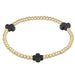enewton design Signature Charcoal Cross Pattern Bracelet with 3mm gold beads and black cross accents on white background