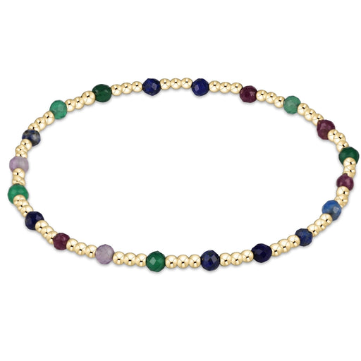 enewton Sincerity Pattern Bead Bracelet with 3mm multi-color faceted gemstone beads and gold-filled accents in Hot Mess design.