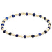enewton Sincerity Pattern Bead Bracelet with lapis gemstone beads and 14k gold-filled beads arranged in a repeating pattern on a stretch band.
