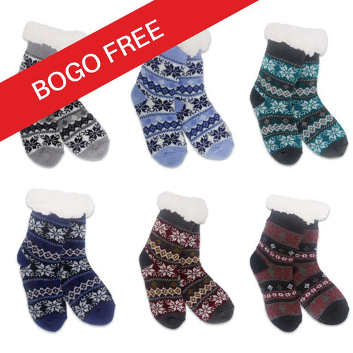 Fashion by Mirabeau - Boys Thermal Slipper Socks - Buy one get one FREE - Fashion by Mirabeau - Boys Thermal Slipper Socks - Buy one get one FREE