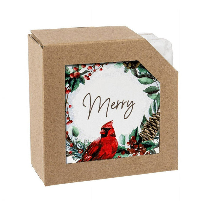 Ganz : Tabletop Cardinal Wreath Coaster Set of 4 "Joy, Peace, Merry, Noel" - Ganz : Tabletop Cardinal Wreath Coaster Set of 4 "Joy, Peace, Merry, Noel"