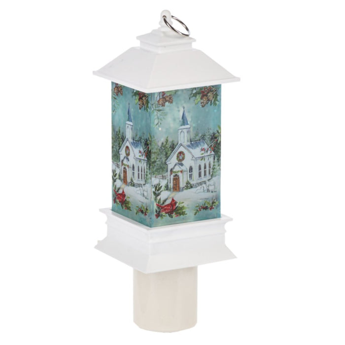 Ganz : Winter Church Shimmer Lantern LED Night Light - Ganz : Winter Church Shimmer Lantern LED Night Light