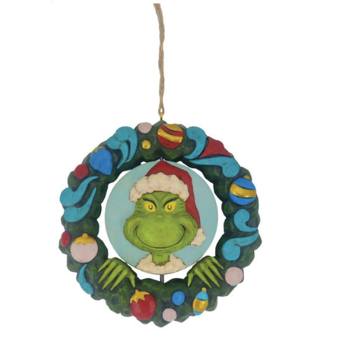 Grinch : PVC Grinch Bust in Wreath Ornament - Grinch : PVC Grinch Bust in Wreath Ornament