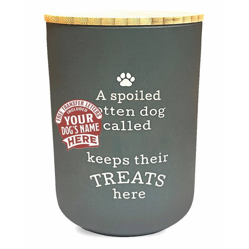 H & H Gifts : Dog Treat Jar - Blank in Gray - H & H Gifts : Dog Treat Jar - Blank in Gray