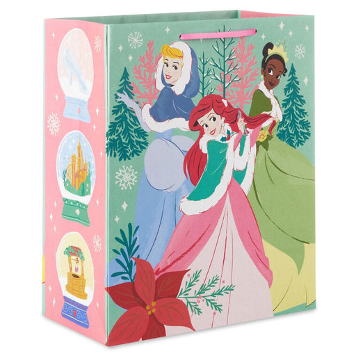 Hallmark : 113" Disney Princesses on Green Large Holiday Gift Bag - Hallmark : 113" Disney Princesses on Green Large Holiday Gift Bag