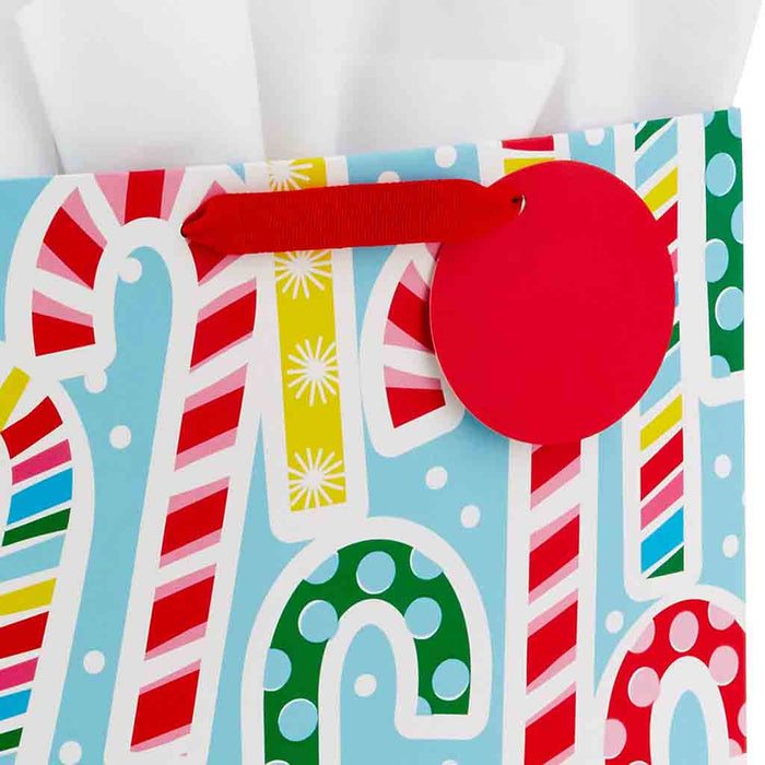 Hallmark : 13" Candy Canes on Blue Large Christmas Gift Bag With Tissue Paper - Hallmark : 13" Candy Canes on Blue Large Christmas Gift Bag With Tissue Paper