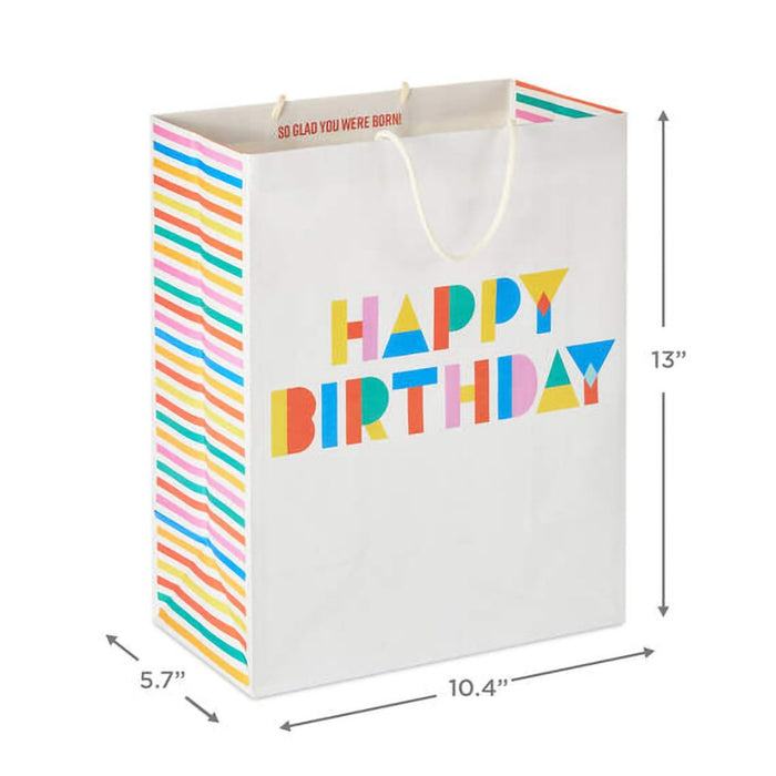 Hallmark : 13" Collage Lettering Large Birthday Gift Bag - Hallmark : 13" Collage Lettering Large Birthday Gift Bag