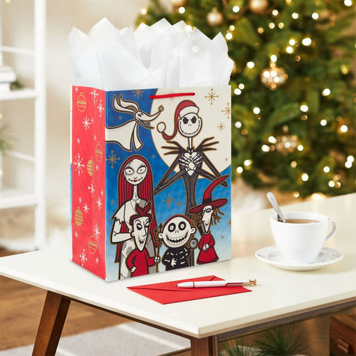 Hallmark : 13" Disney Tim Burton's The Nightmare Before Christmas Characters on Blue Large Gift Bag - Hallmark : 13" Disney Tim Burton's The Nightmare Before Christmas Characters on Blue Large Gift Bag