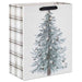 Hallmark : 13" Illustrated Evergreen on White Large Christmas Gift Bag - Hallmark : 13" Illustrated Evergreen on White Large Christmas Gift Bag