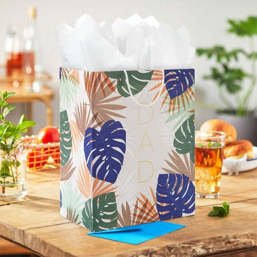 Hallmark : 13" Monstera Palm Leaves Large Father's Day Gift Bag - Hallmark : 13" Monstera Palm Leaves Large Father's Day Gift Bag