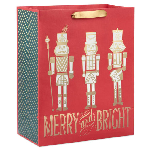 Hallmark : 13" Nutcrackers on Red Large Christmas Gift Bag - Hallmark : 13" Nutcrackers on Red Large Christmas Gift Bag