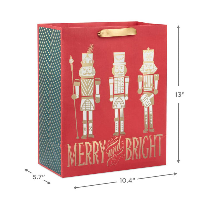 Hallmark : 13" Nutcrackers on Red Large Christmas Gift Bag - Hallmark : 13" Nutcrackers on Red Large Christmas Gift Bag