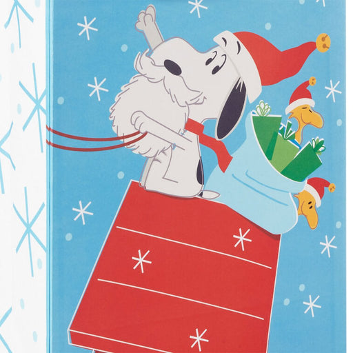 Hallmark : 13" Peanuts® Santa Snoopy on Dog House Sleigh Large Christmas Gift Bag - Hallmark : 13" Peanuts® Santa Snoopy on Dog House Sleigh Large Christmas Gift Bag