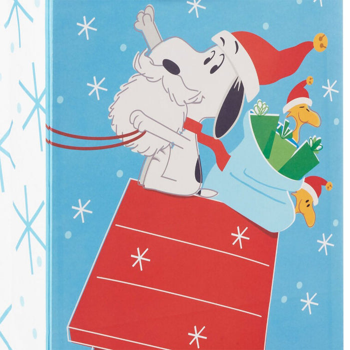 Hallmark : 13" Peanuts® Santa Snoopy on Dog House Sleigh Large Christmas Gift Bag - Hallmark : 13" Peanuts® Santa Snoopy on Dog House Sleigh Large Christmas Gift Bag