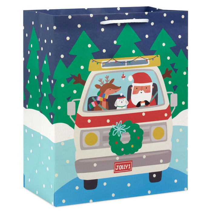 Hallmark : 13" Santa Road Trip Large Christmas Gift Bag - Hallmark : 13" Santa Road Trip Large Christmas Gift Bag